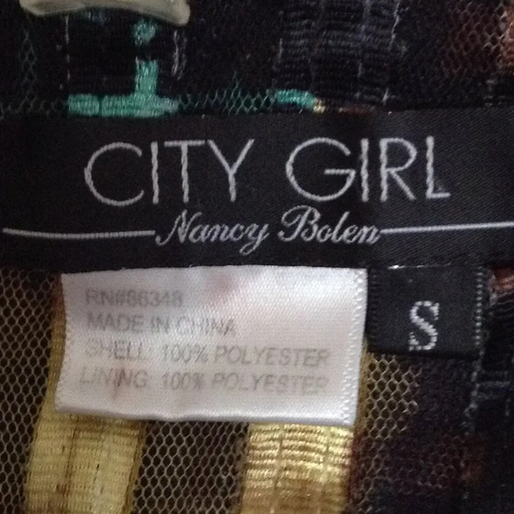 City Girl Nancy Bolen Women's Multicolor Cropped Jacket Size S Christmassy Party - Picture 6 of 7